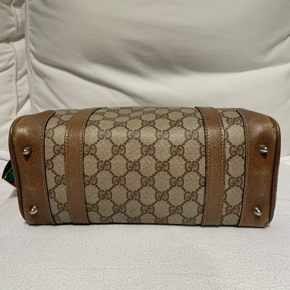 🔴SOLD🔴Vintage Gucci Boston Brown GG Monogram Bag - Picture 4 of 8